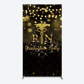 Aperturee - Aperturee Glitter Bokeh Nurse Graduation Party Rectangle Backdrop